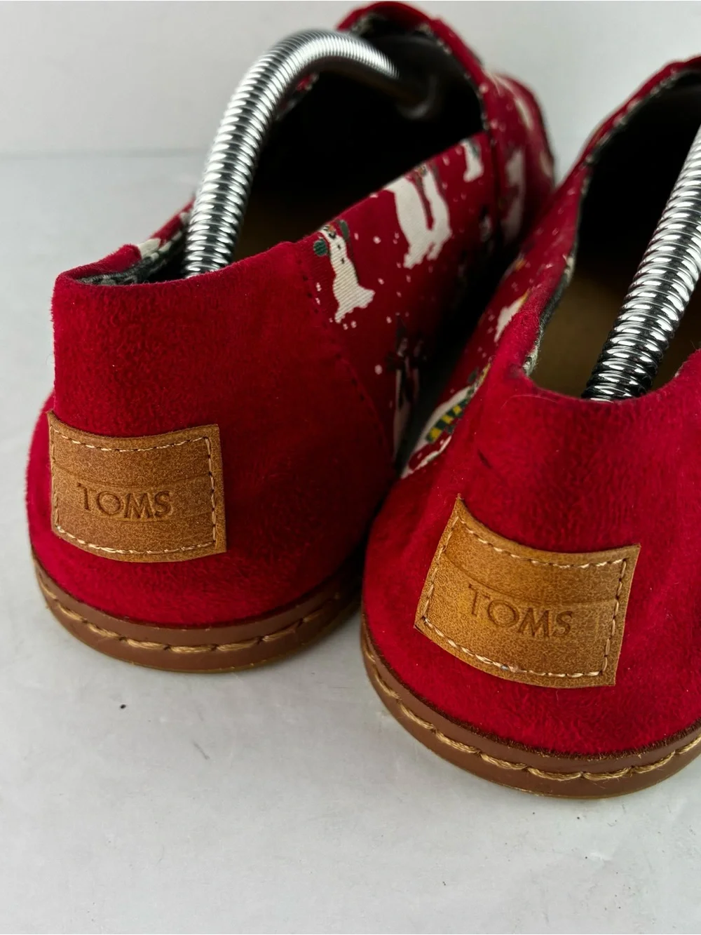 Toms Christmas Print Theme Canvas Flats